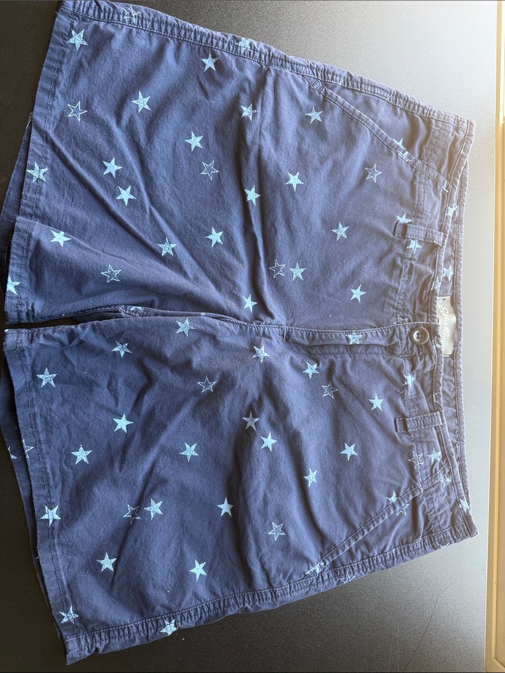 Eddie Bauer Shorts Women's 12 Navy Blue White Star Pattern Cotton